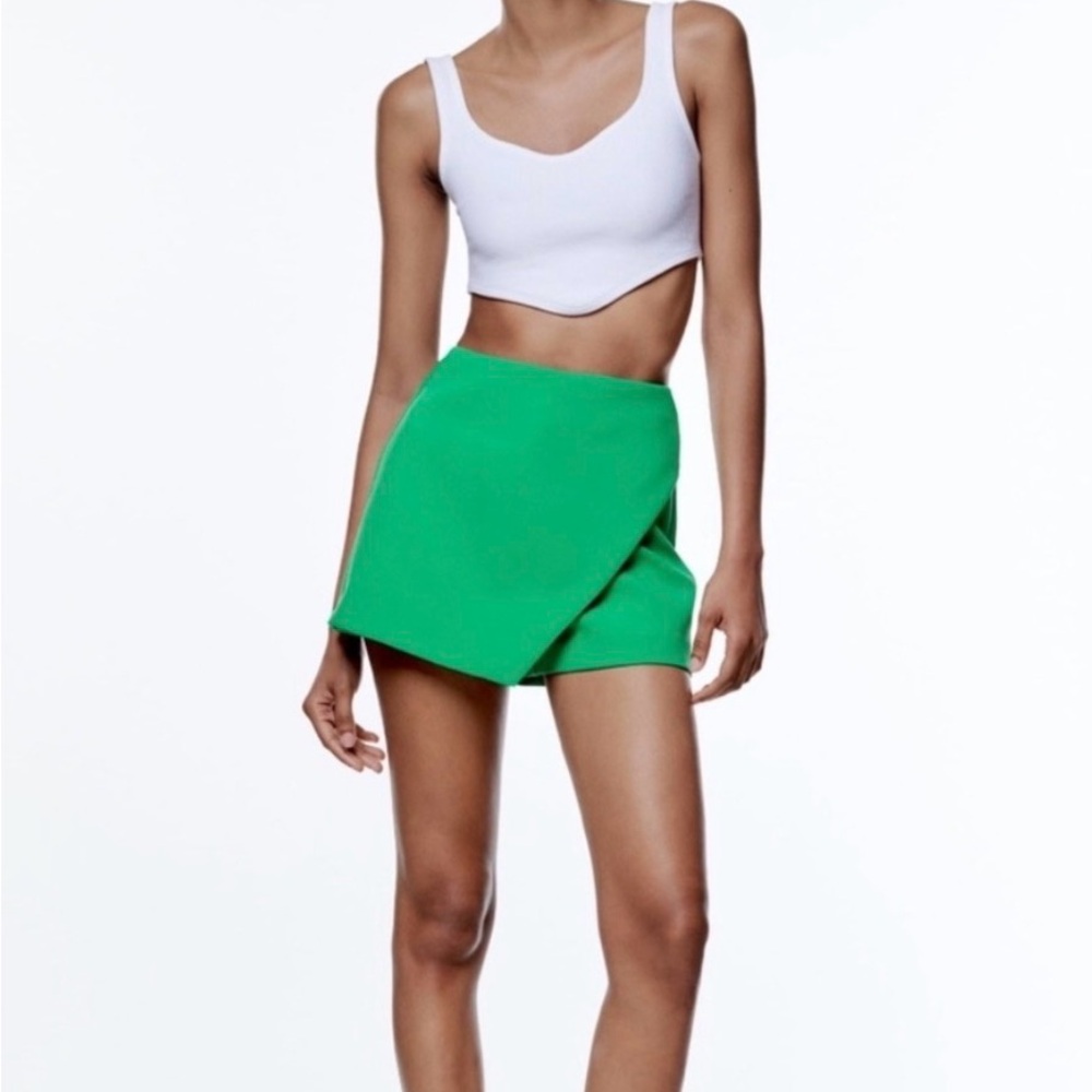 Zara Green Wrap Skort